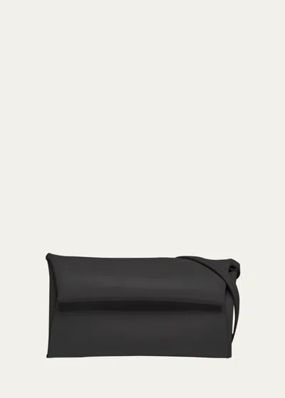 Jil Sander Small Envelope Leather Shoulder Bag In Black