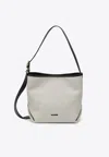 Jil Sander Canvas Tote Bag With Adjustable Strap And Contrast Trim In Natural