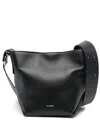 Jil Sander Cannolo Leather Shoulder Bag In Black