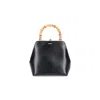 Jil Sander Goji Bamboo Crocodile-embossed Tote Bag In Black