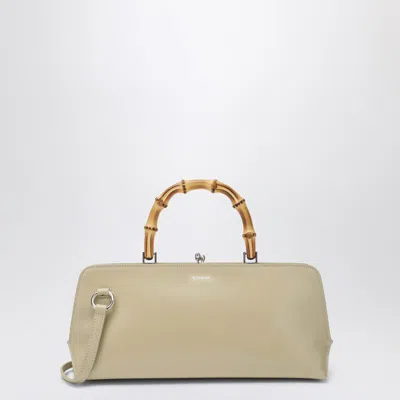 Jil Sander Small Goji Bamboo Bag In Almond Colour In White
