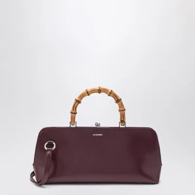 Jil Sander Small Goji Bamboo Bag In Burgundy In Purple