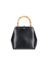 Jil Sander Goji Bamboo Crocodile-embossed Tote Bag In Black