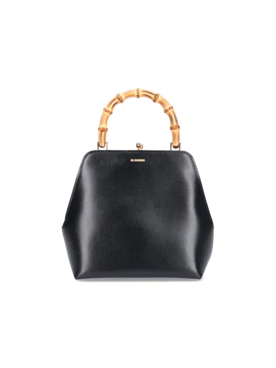 Jil Sander Small Goji Bamboo Bag In Black