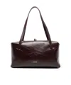 Jil Sander Maroon Goji Small Shoulder Bag