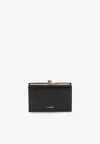 Jil Sander Small Goji Leather Wallet In Black