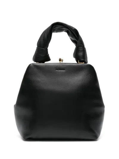 Jil Sander Small Goji Square Tote Bag In Schwarz