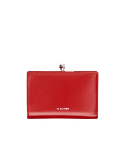 Jil Sander Small Goji Wallet In Red