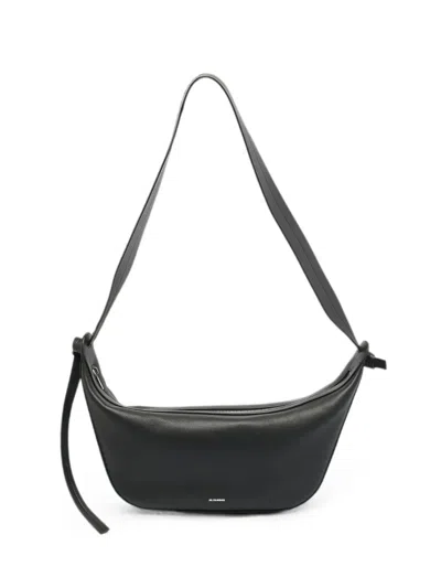 Pre-owned Jil Sander Small Knot Leather Shoulder Bag In Black