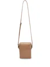 Jil Sander Small Leather Crossbody Bag In Braun