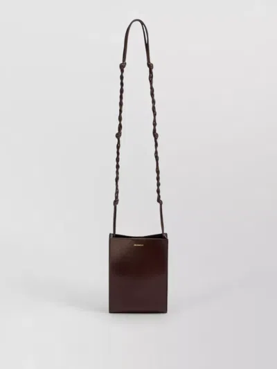 Jil Sander Small Leather Crossbody Bag Gold Hardware In Brown