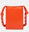 Jil Sander Tangle Small Leather Crossbody Bag In Orange