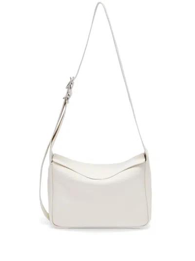 Jil Sander Small Leather Crossbody Bag In White