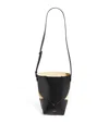 Jil Sander Small Leather Curve Bucket Bag In Black