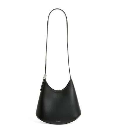 Jil Sander Small Leather Eldorado Shoulder Bag In Black