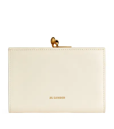 Jil Sander Small Leather Goji Wallet In White