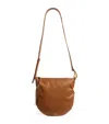 Jil Sander Small Moon Leather Shoulder Bag In Brown