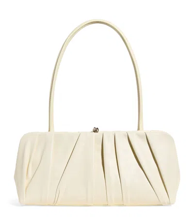 Jil Sander Small Leather Pleated Goji Shoulder Bag
