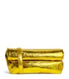 Jil Sander Small Rollup Leather Shoulder Bag In Yellow