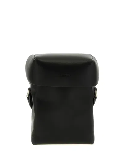 Jil Sander Small Lid Messenger Bag In Black