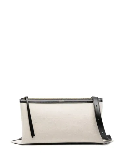 Jil Sander Small Logo-stamp Shoulder Bag In Black