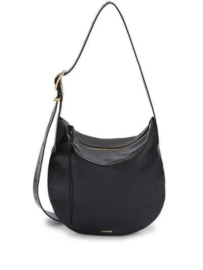 Jil Sander Small Moon Shoulder Bag In Black