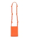 Jil Sander Tangle Small Leather Crossbody Bag In Orange