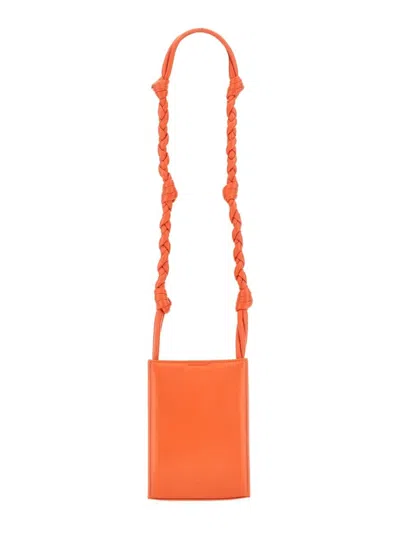 Jil Sander Small Padded Tangle Bag With Braided Strap In Orange