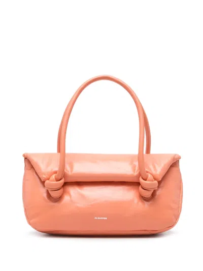 Jil Sander Small Padded Shoulder Bag In Orange
