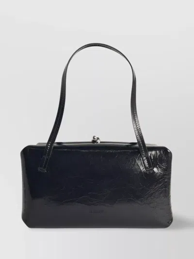 Jil Sander Small Rectangular Leather Bag In Black
