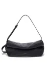 Jil Sander Rollup Small Leather Shoulder Bag In Black