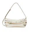 Jil Sander Small Rollup Leather Shoulder Bag In White