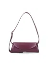 Jil Sander Small Rectangular Shoulder Bag With Adjustable Strap In Burgundy