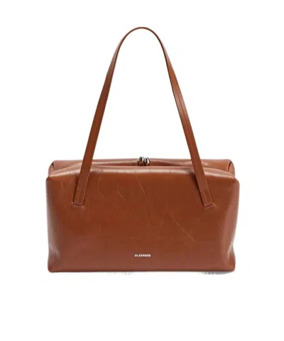 Jil Sander Small-sized Leather Shoulder Bag In Grape