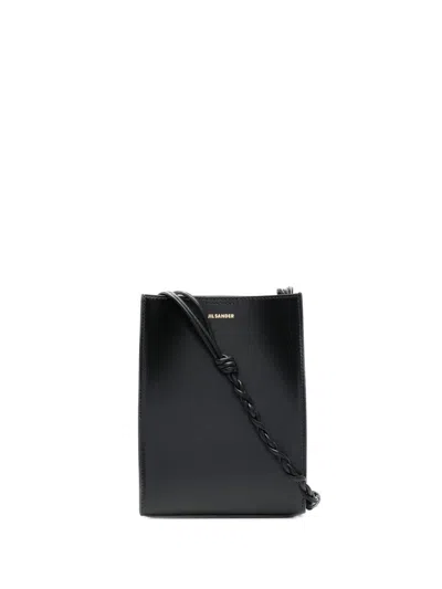 Jil Sander Tangle Small Leather Crossbody Bag In Black