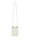 Jil Sander White Embossed Crocodile Effect Shoulder Bag In White