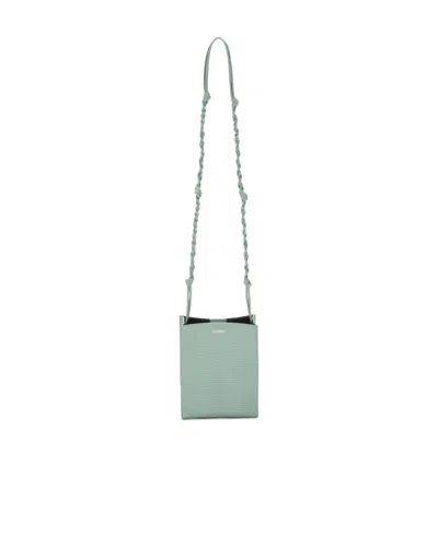 Jil Sander Small Tangle Leather Crossbody Bag In Green