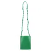 Jil Sander Small Tangle Shoulder Bag In Green Leather