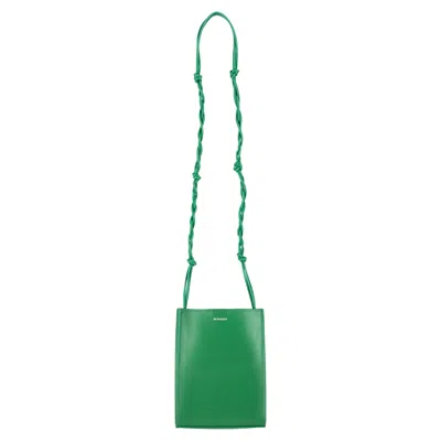 Jil Sander Small Tangle Shoulder Bag In Green Leather