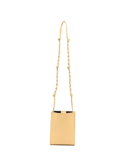 Jil Sander Tangle Leather Shoulder Bag In Yellow