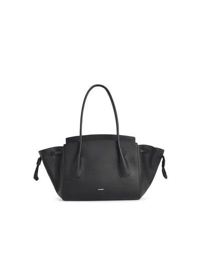 Jil Sander Small 'voyage' Black Leather Bag Women