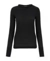Jil Sander Black Stretch Polyester Blend Sweater In Black