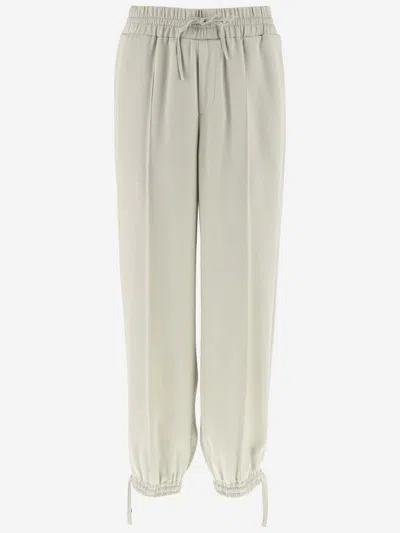 Jil Sander Smooth Joggers In White