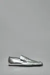 Jil Sander Smooth Leather Moccasins In Silver