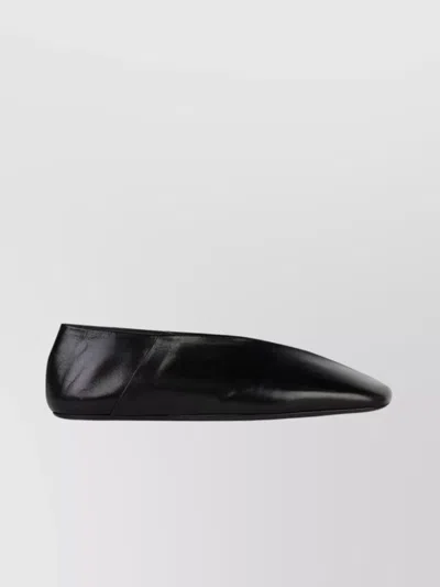JIL SANDER SMOOTH LEATHER POINTED TOE FLATS
