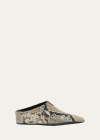 JIL SANDER SNAKE-EMBOSSED WEDGE MULES