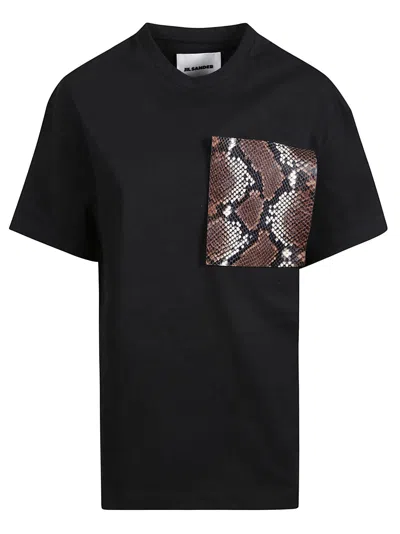 Jil Sander Snake Patch T-shirt In Black