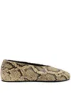 Jil Sander Snakeskin Ballerina Shoes In Neutrals