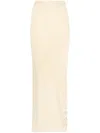 Jil Sander Snap-button Rib-knit Maxi Skirt In Neutrals