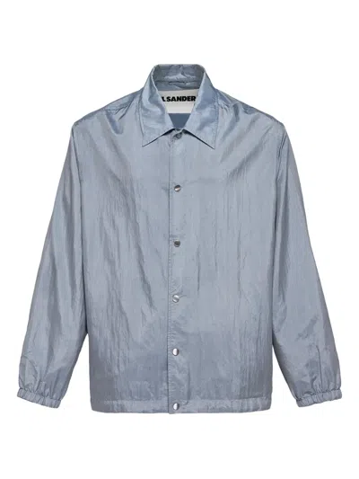 Jil Sander Snap-fastening Coach Jacket In Blue